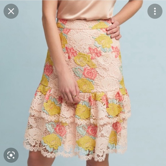 Anthropologie Dresses & Skirts - anthropologie floral gardenia lace skirt